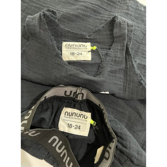 Nununu Muslin Smirk Top & Beach Shorts in Black - Picture 3 of 3